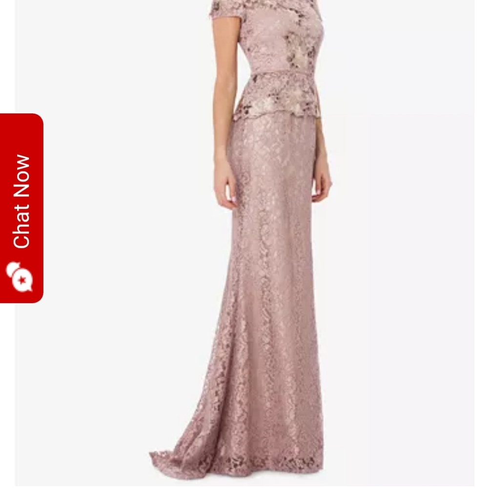Lavender Lace peplum gown